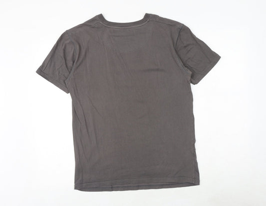 Jameson Carter Mens Grey Cotton T-Shirt Size S Round Neck