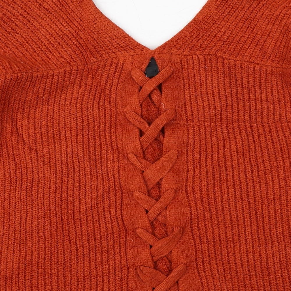 Womens UK Size S New Look Orange Pullover Jumper
