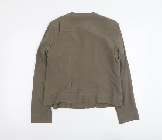 Womens UK Size 12 ANNE WEYBURN Green Biker Coat