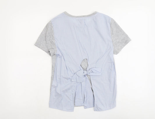 Womens UK Size 8 New Look Grey Basic T-Shirt