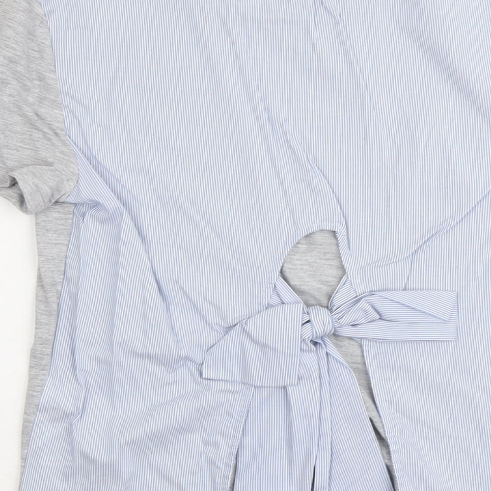 Womens UK Size 8 New Look Grey Basic T-Shirt