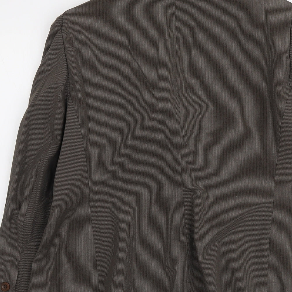 Autonomy Womens Brown Striped Polyester Jacket Suit Size 16