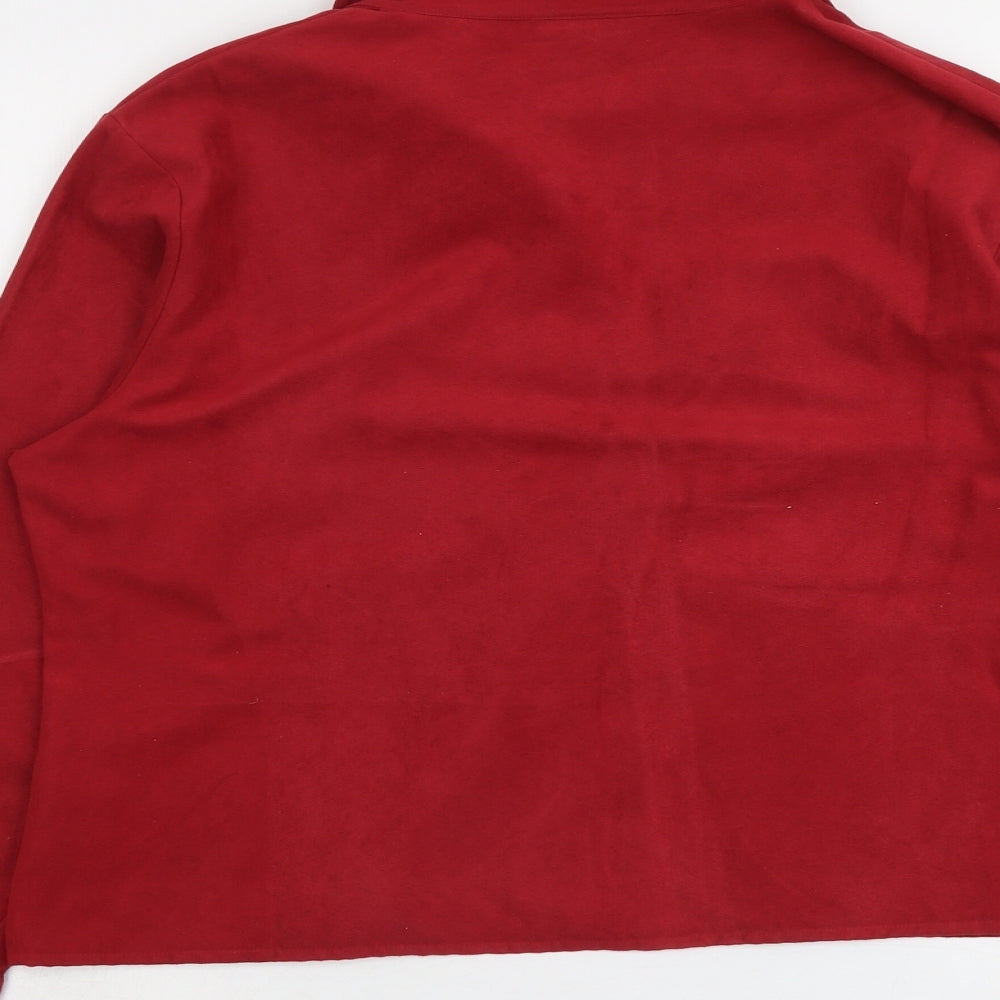 Offshoot Womens Red Polyester Basic Button-Up Size M Collared