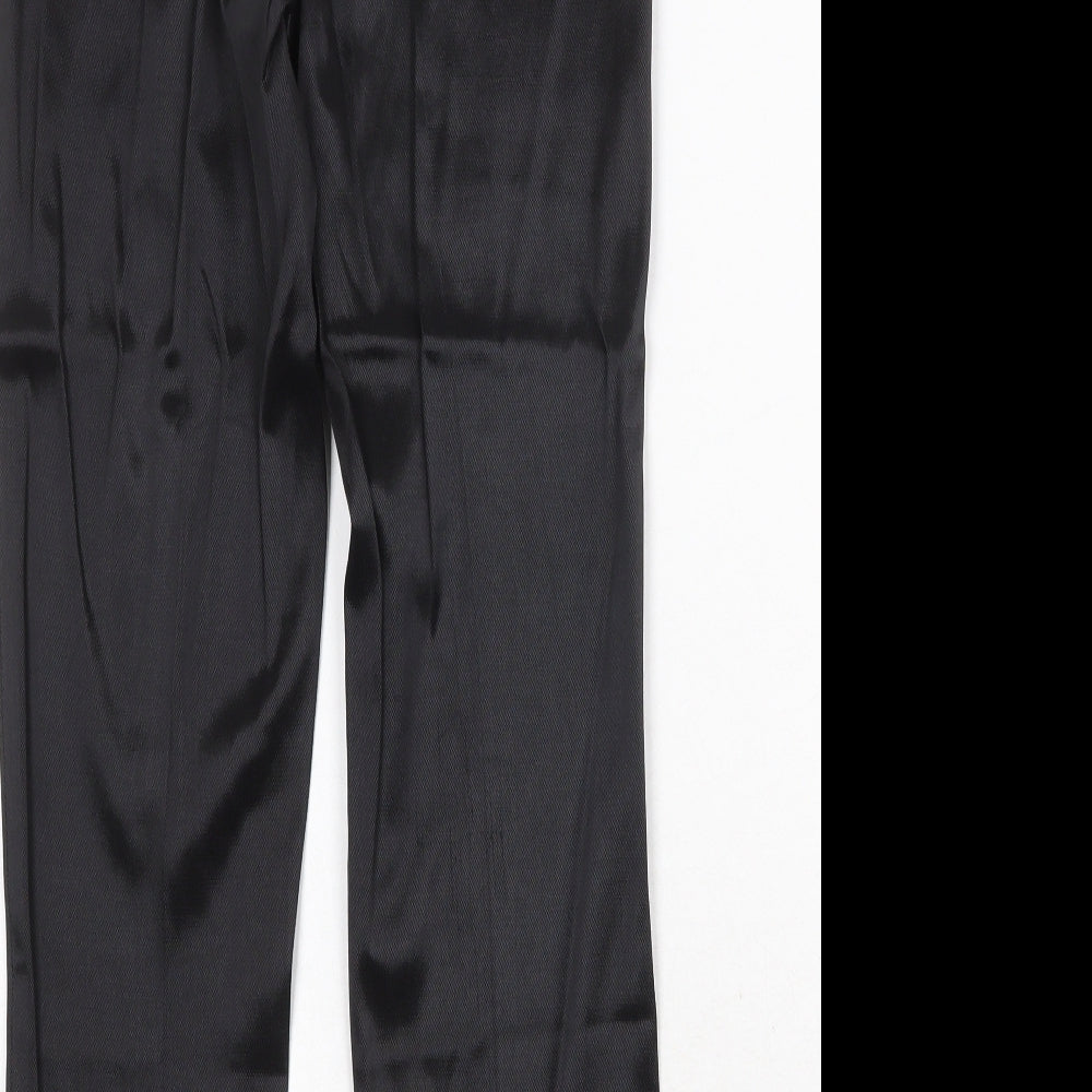 Momu Womens Black Cotton Trousers Size 12 Regular Zip