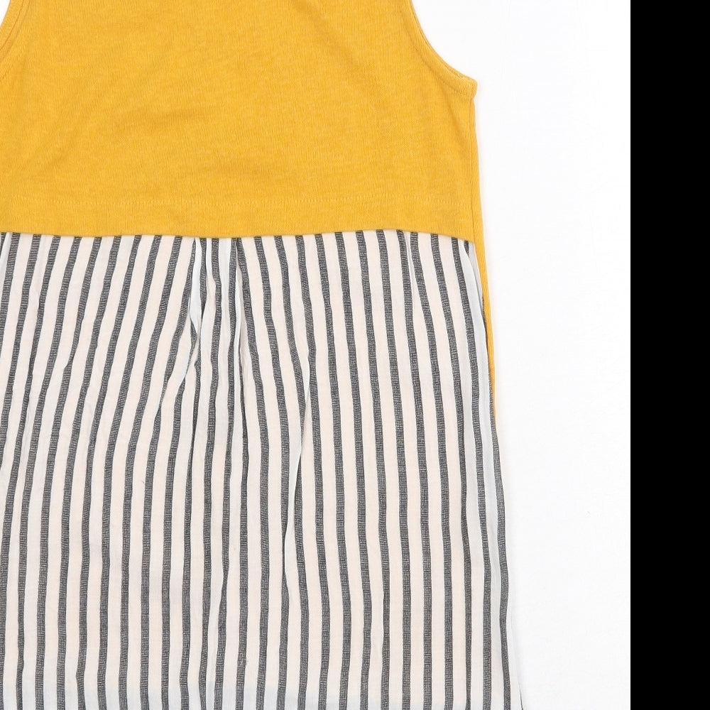 Womens UK Size 8 River Island Yellow Basic Tank