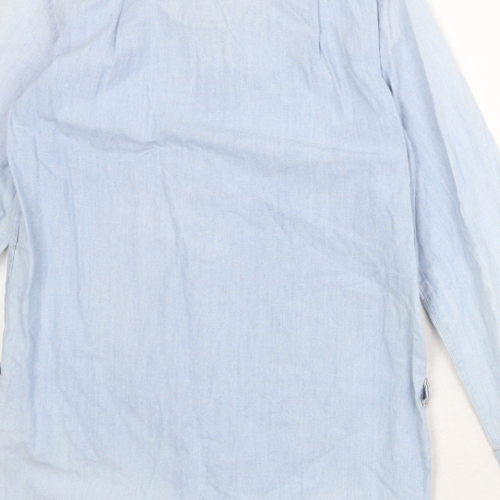 Womens UK Size XS Zara Black Basic Button-Up
