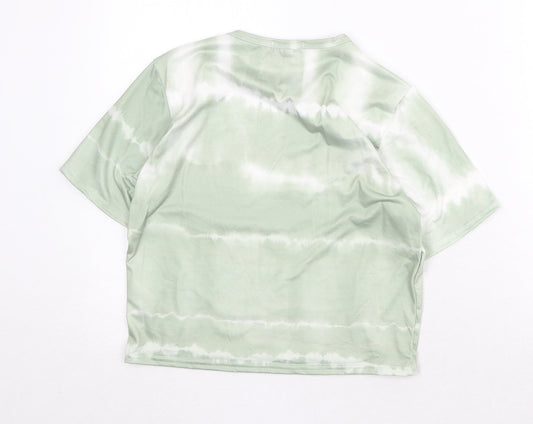 I SAW IT FIRST Womens Green Polyester Basic T-Shirt Size 14 Round Neck - Tie Dye