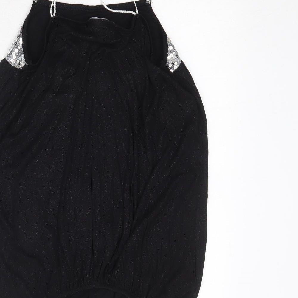 AX Paris Womens Black Polyester Camisole Tank Size 10 Square Neck