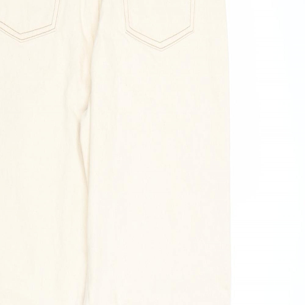 ASOS Womens Ivory Cotton Tapered Jeans Size 28 in Regular Zip