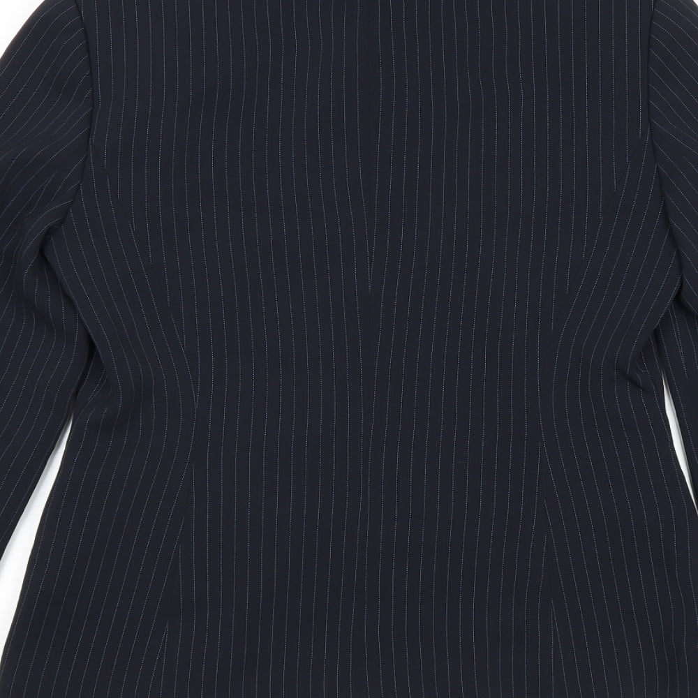 NEXT Womens Blue Striped Polyester Jacket Suit Jacket Size 10