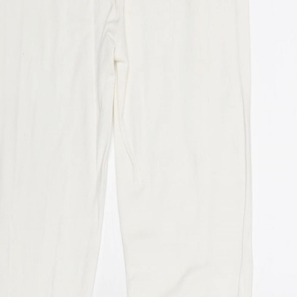 Gap Girls White Cotton Jogger Trousers Size L Regular Pullover - Leggings