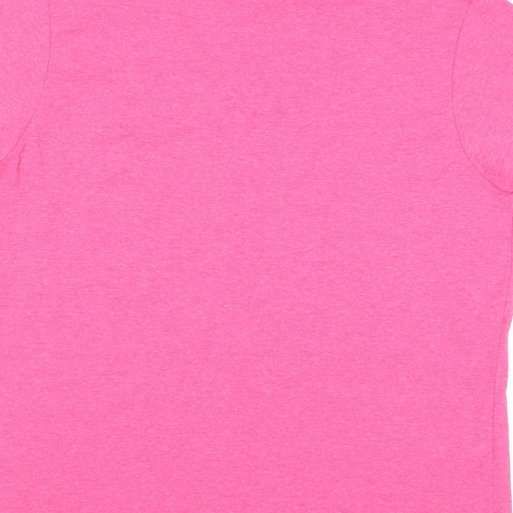 Gildan Womens Pink Cotton Basic T-Shirt Size L V-Neck - Salt Lake City
