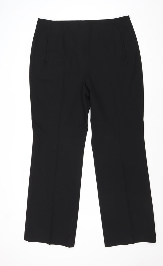 Lakeland Womens Black Polyester Trousers Size 16 Regular Zip
