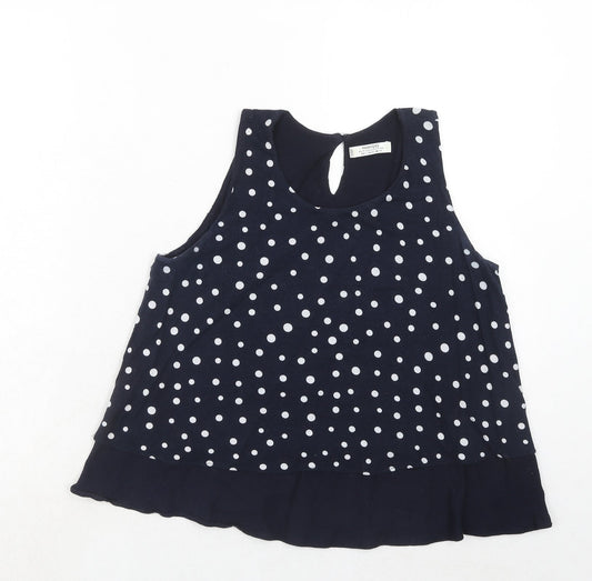 Womens UK Size S Mango Blue Basic Tank