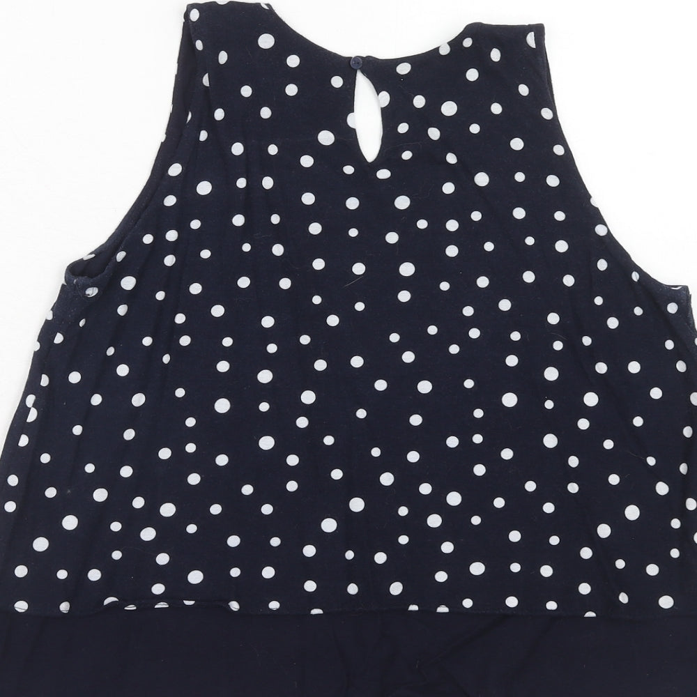 Womens UK Size S Mango Blue Basic Tank