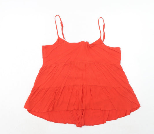Womens UK Size 16 New Look Orange Basic Tank