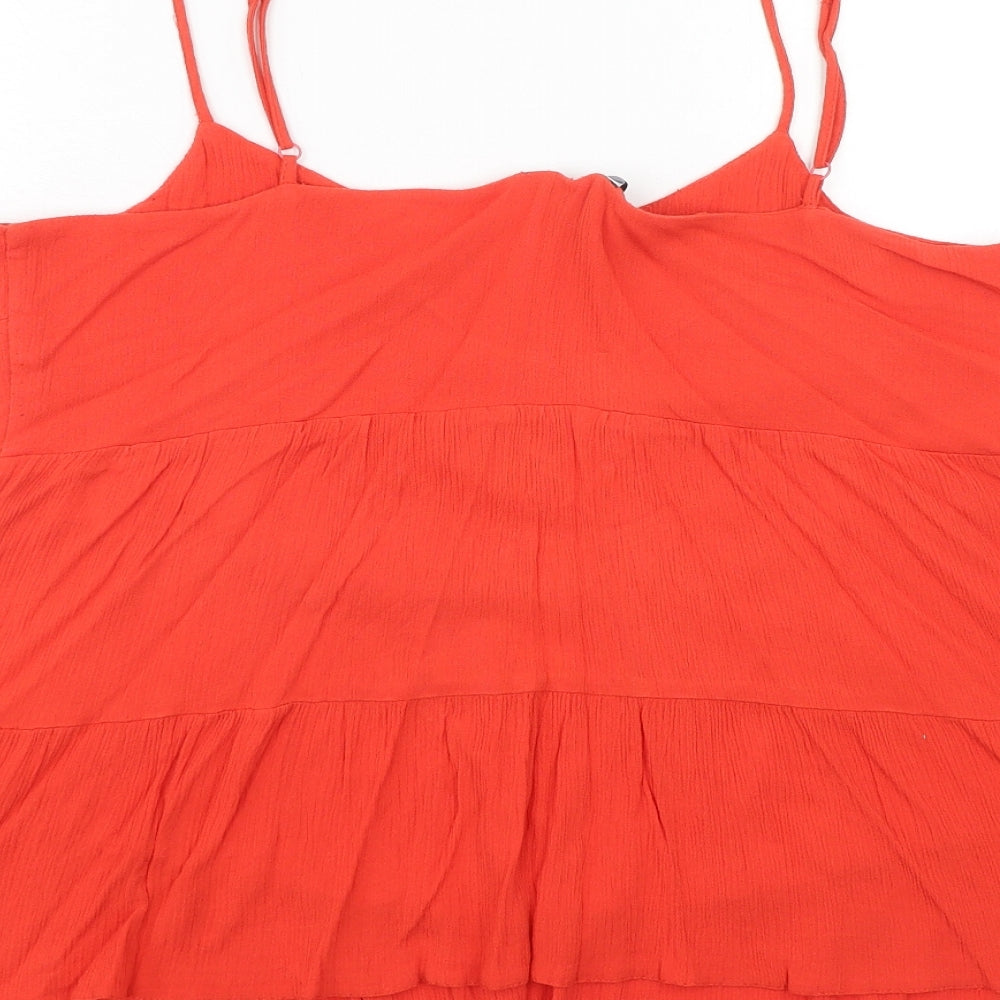 Womens UK Size 16 New Look Orange Basic Tank