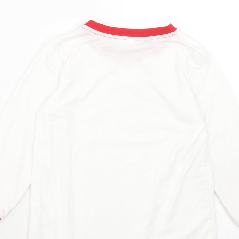 PatPat Girls White Polyester Pullover T-Shirt Size 6-7 Years Round Neck Pullover - Christmas