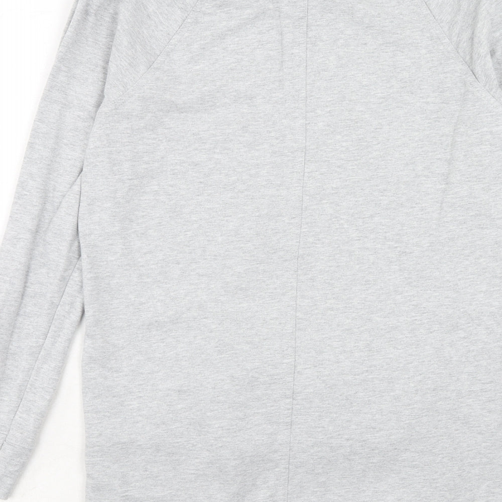 NEXT Womens Grey Cotton Jumper Dress Size 8 Boat Neck Pullover