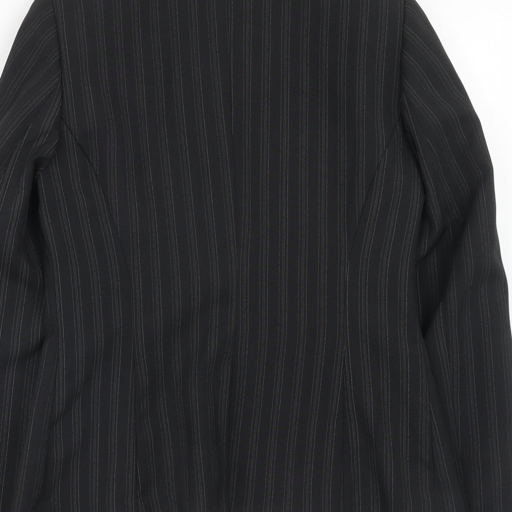 New Look Womens Black Striped Polyester Jacket Suit Jacket Size 10