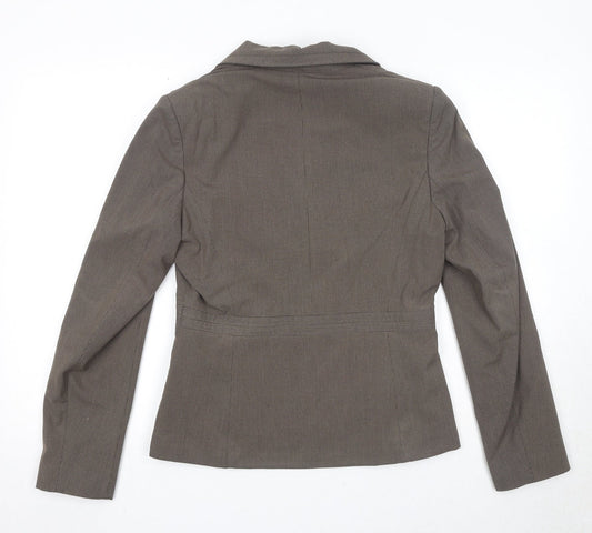 NEXT Womens Brown Striped Polyester Jacket Blazer Size 12