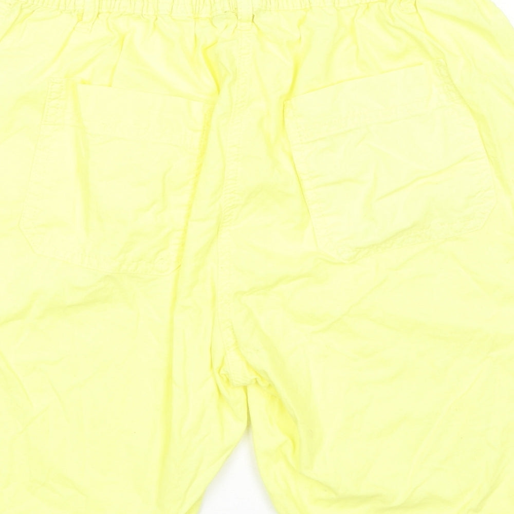 Anthology Womens Yellow Cotton Chino Shorts Size 10 Regular Pull On