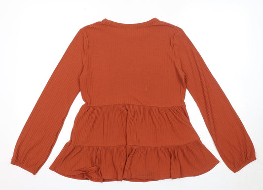 Womens UK Size 10 New Look Orange Basic Blouse