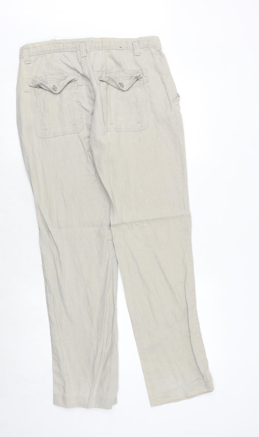 Womens UK Size 20 H&M Regular Fit Beige Trousers