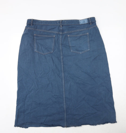 NEXT Womens Blue Polyester A-Line Skirt Size 41 in Zip