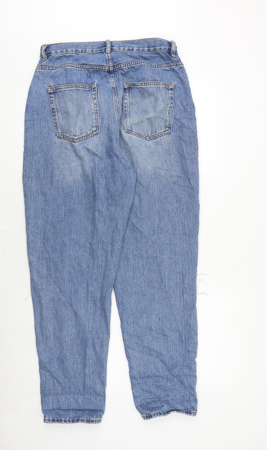 ASOS Womens Blue Cotton Straight Jeans Size 30 in Regular Zip