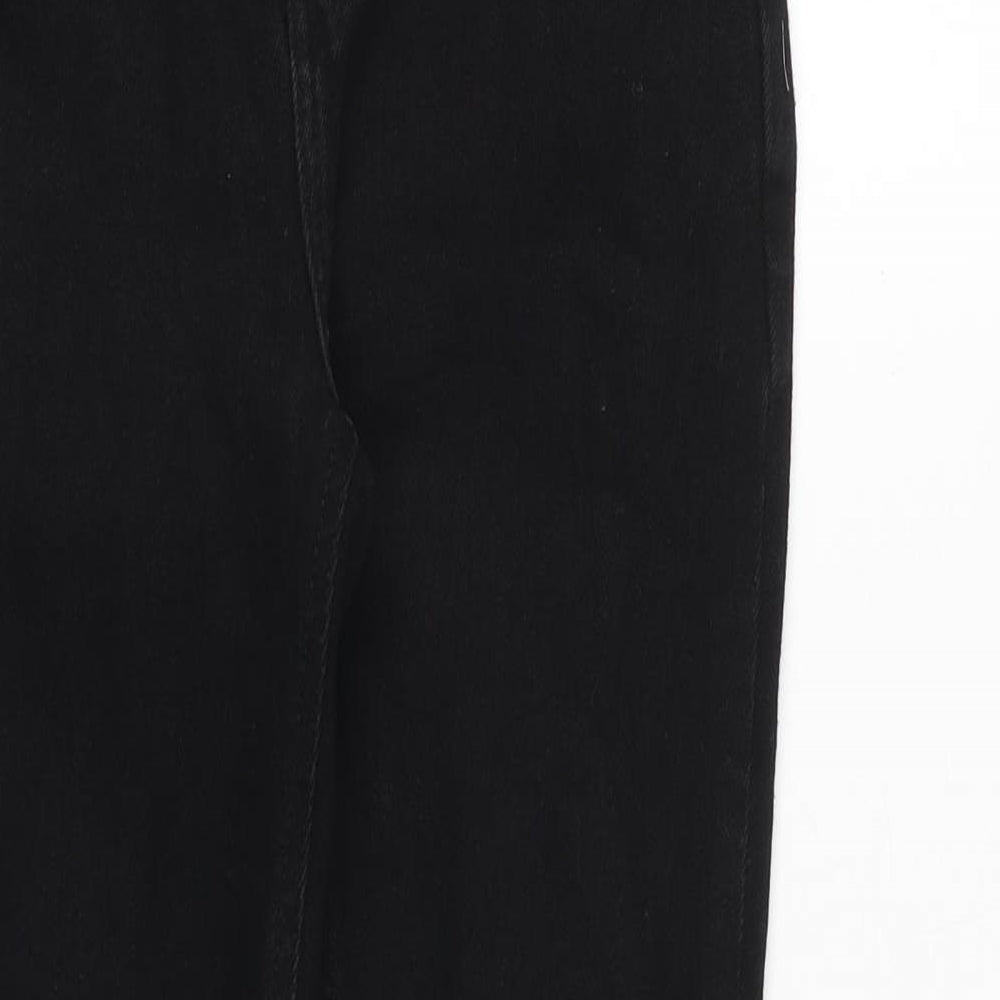 New Look Womens Black Cotton Straight Jeans Size 10 Regular Zip