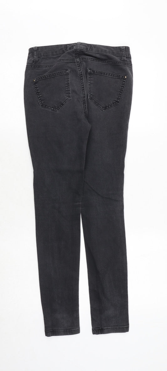 New Look Womens Black Cotton Skinny Jeans Size 8 Regular Zip