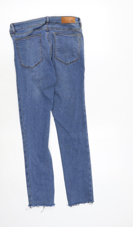 Never Denim Womens Blue Polyester Straight Jeans Size 28 in Regular Zip