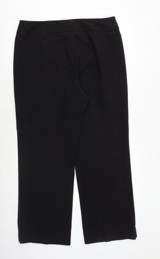 CC Womens Black Polyester Trousers Size 16 Regular Zip