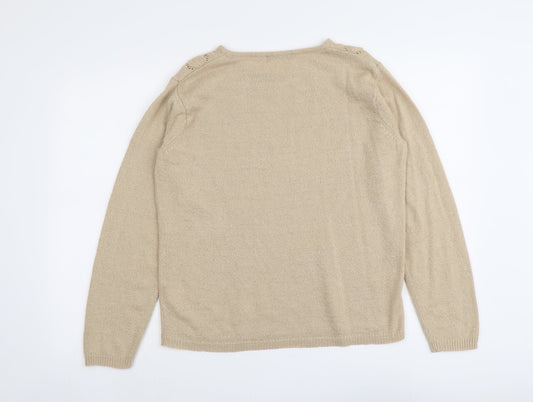 Womens UK Size M Bonmarché Beige Pullover Jumper
