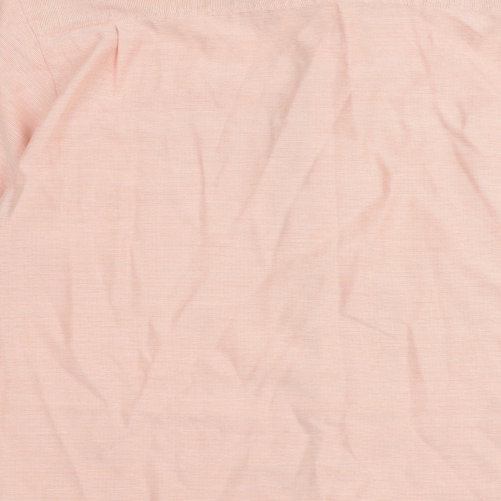 Armando Mens Orange Cotton Button-Up Size XL Collared Button