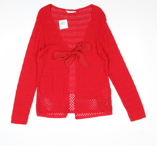 Womens UK Size M Editions Red Cardigan Jumper