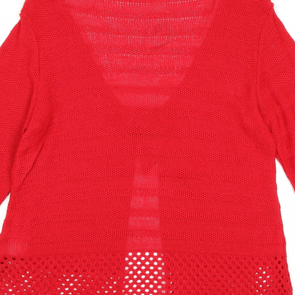 Womens UK Size M Editions Red Cardigan Jumper