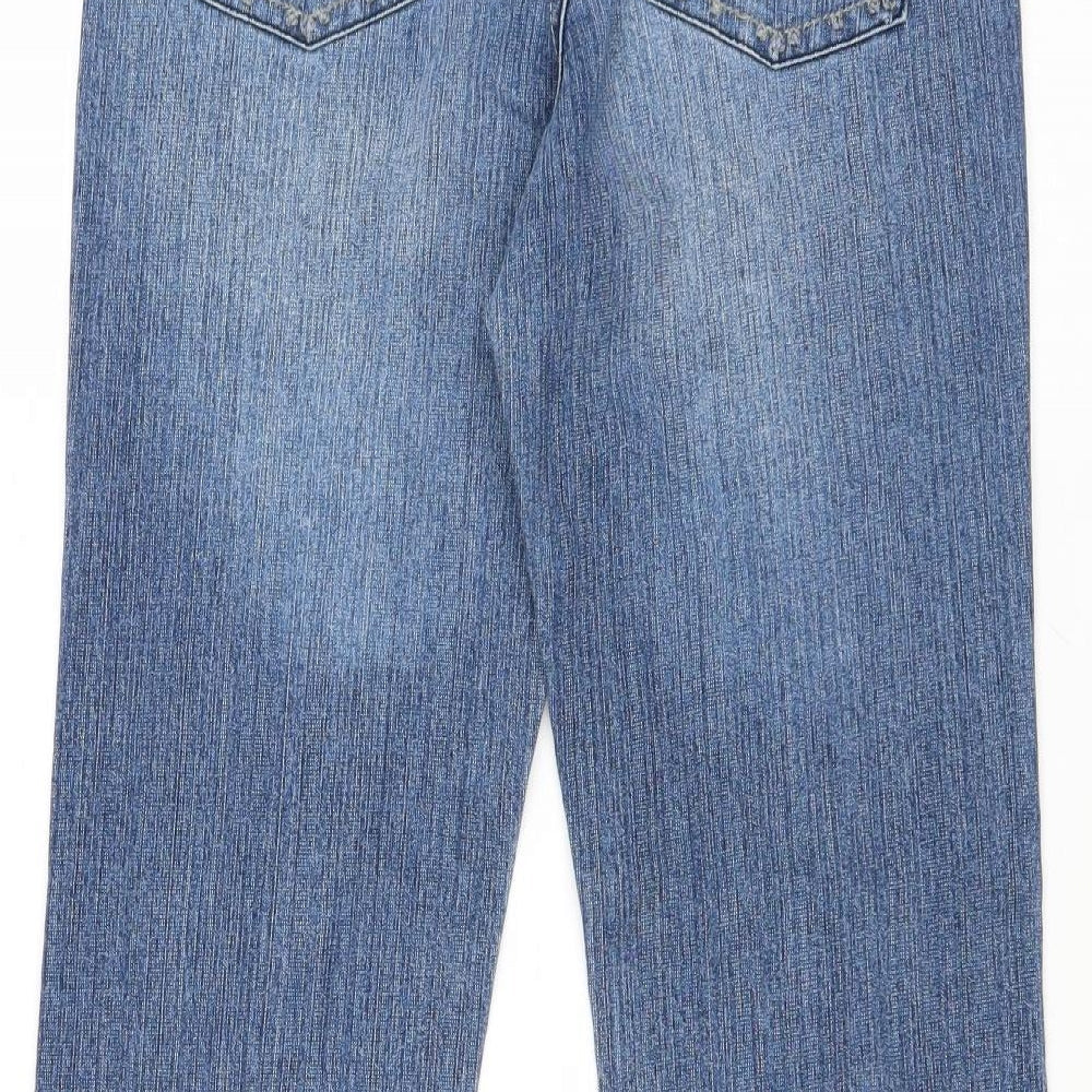 X-Mali Womens Blue Cotton Straight Jeans Size 6 Regular Zip