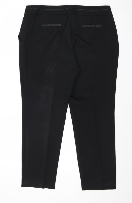 Womens UK Size 16 Very Regular Fit Black Trousers