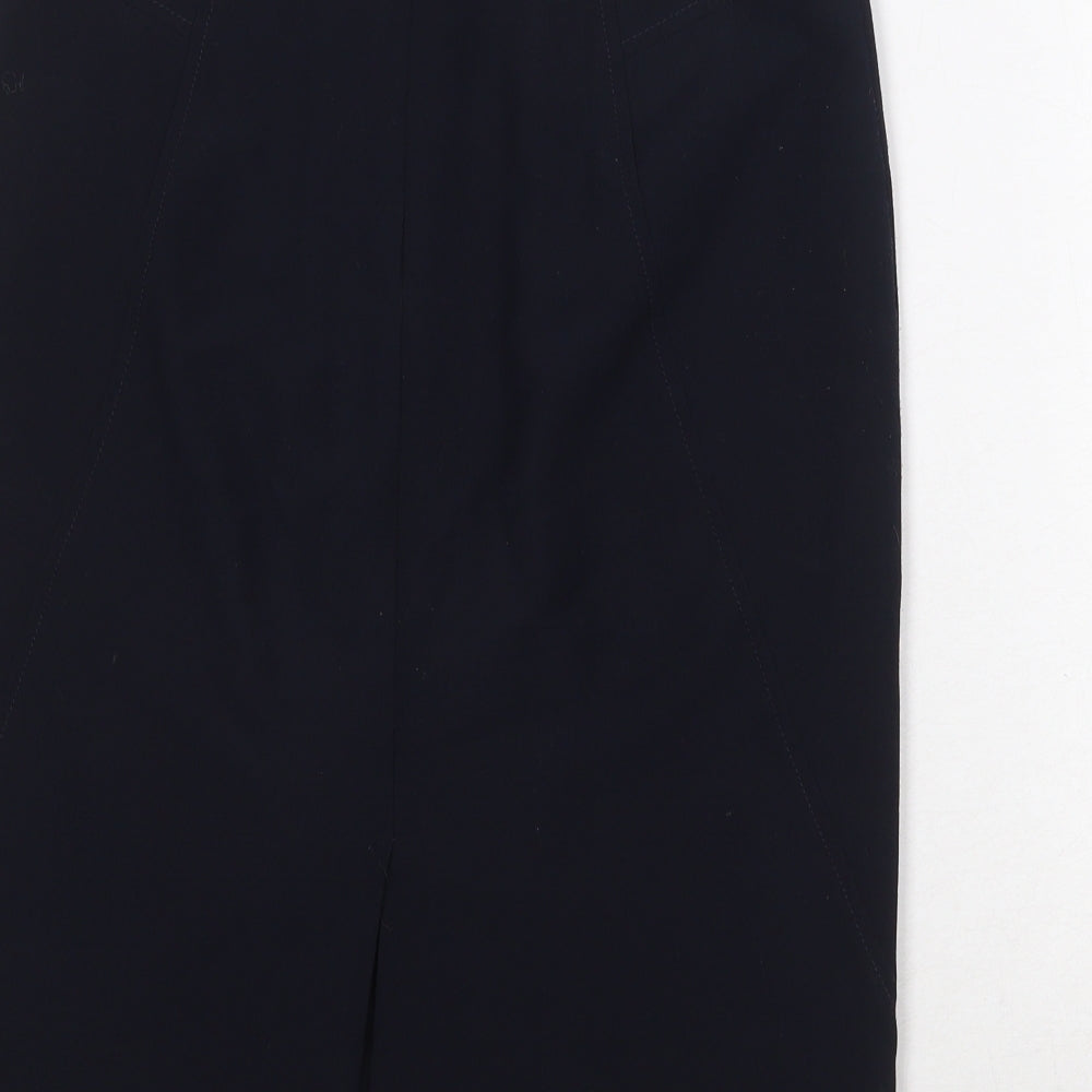 Marks and Spencer Womens Blue Polyester A-Line Skirt Size 8 Zip