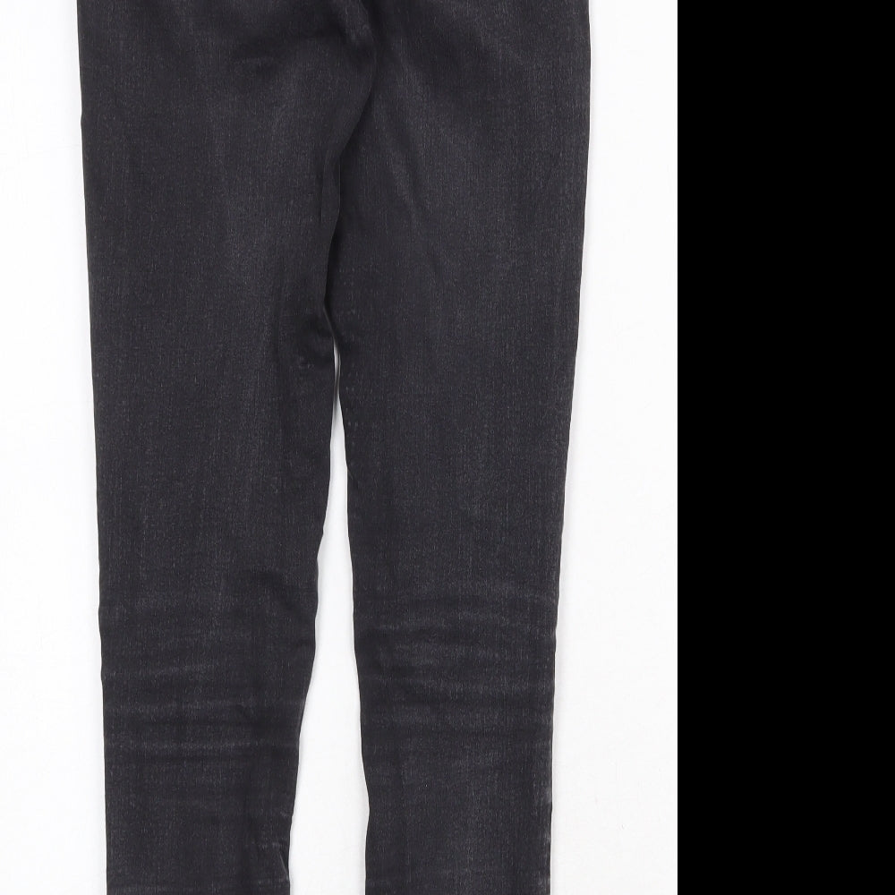 Topshop Womens Black Cotton Skinny Jeans Size 30 in Regular Zip