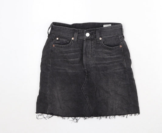 Womens UK Size 6 H&M A-Line Denim Skirt