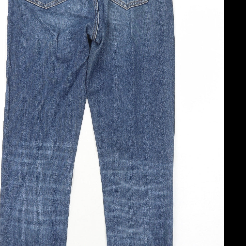 Denim Forum Mens Blue Cotton Straight Jeans Size 28 in Regular Button