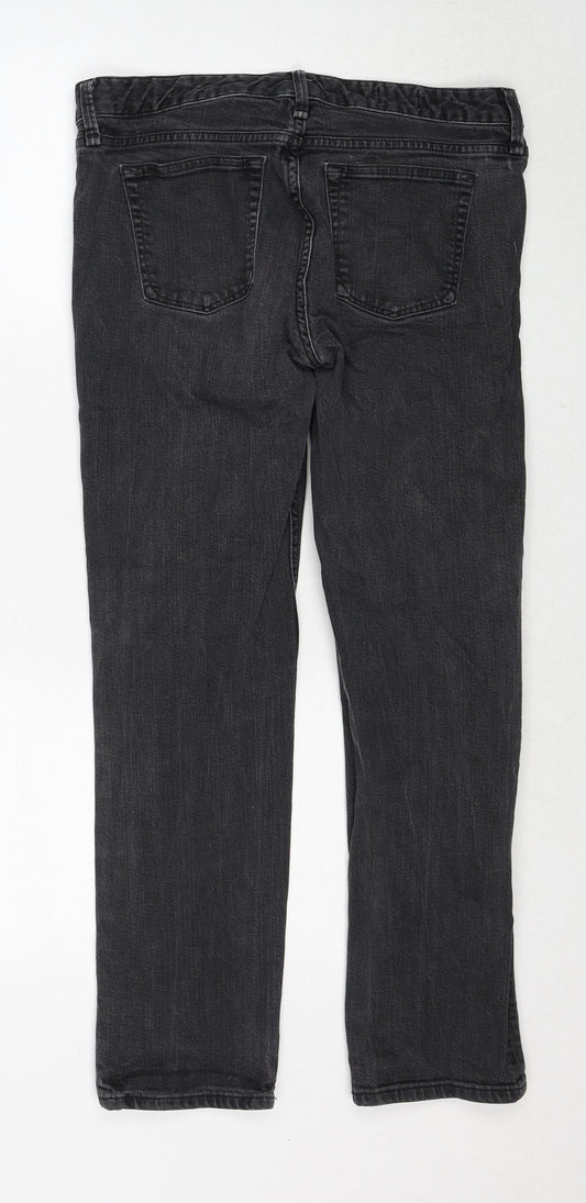 Gap Womens Black Cotton Straight Jeans Size S Regular Zip