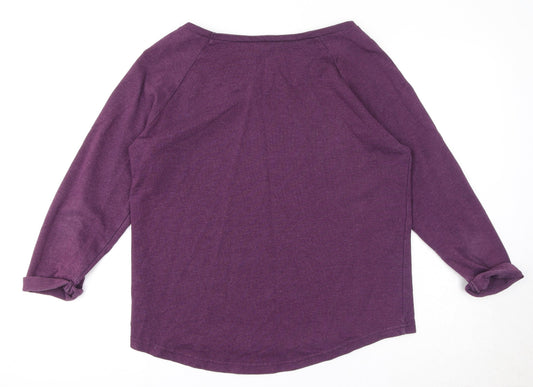 H&M Womens Purple Cotton Pullover Sweatshirt Size M Pullover - Meoow