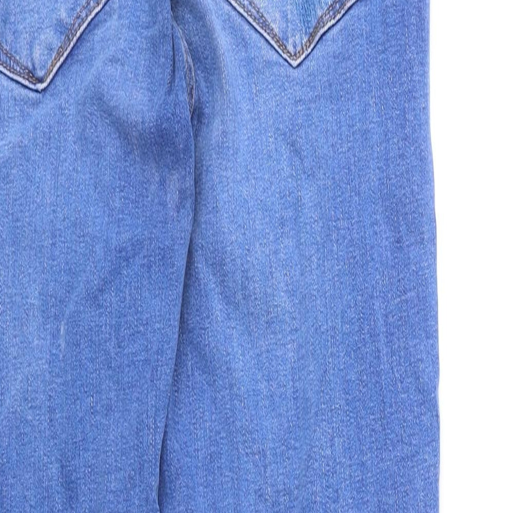 River Island Womens Blue Cotton Straight Jeans Size 8 Regular Zip