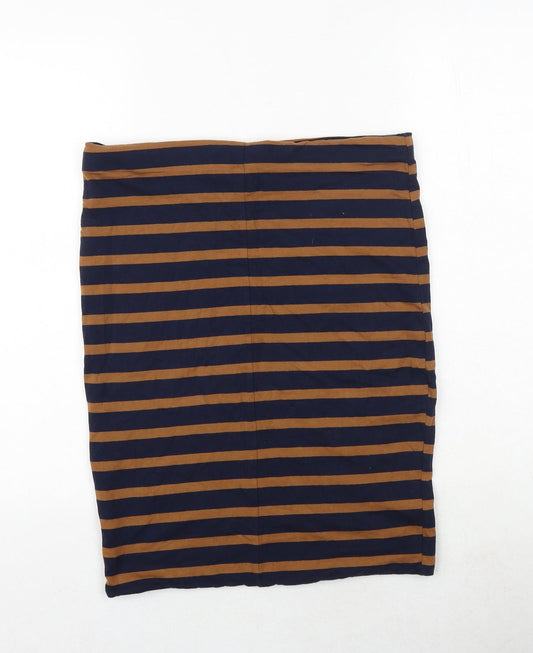 H&M Womens Multicoloured Striped Polyester Bandage Skirt Size M