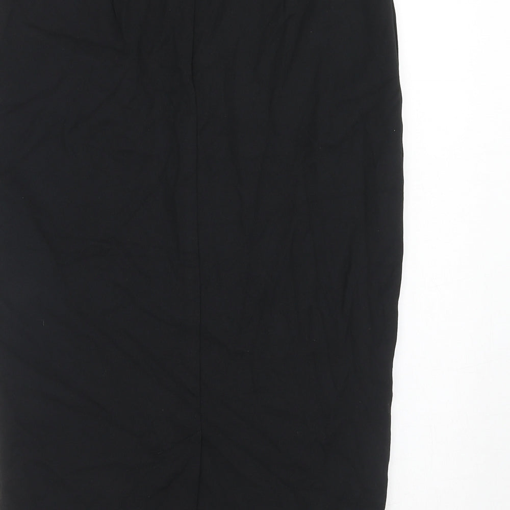 Marks and Spencer Womens Black Polyester A-Line Skirt Size 10 Zip