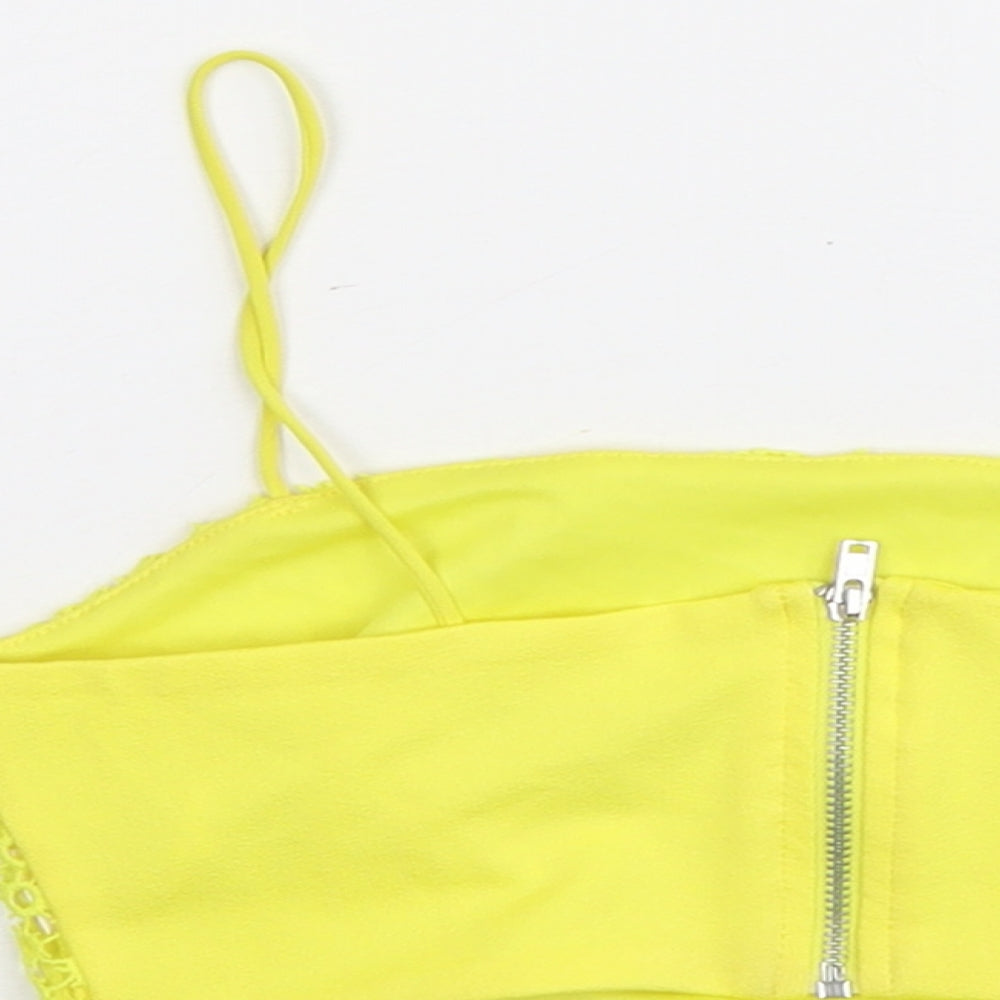Womens UK Size 6 Topshop Yellow Cropped Tank
